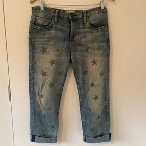 Current/Elliott cropped jeans with stars